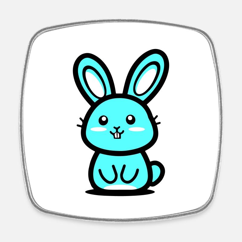 Bunny Easter Icon - Square fridge magnet - white