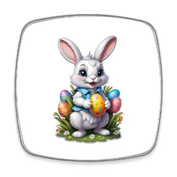 Lapin de Pâques - Magnet carré - blanc - Devant