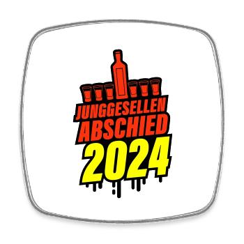 Bachelor Party 2024 - Square fridge magnet - white - Front