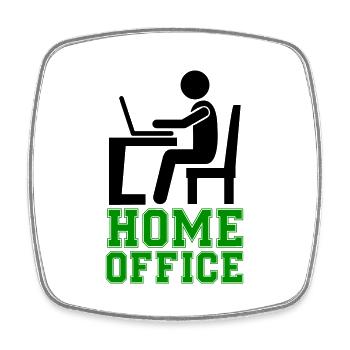 computer work home office - Square fridge magnet - white - Front