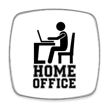 computer work home office - Square fridge magnet - white - Front