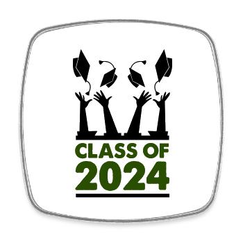 class of 2024 - Square fridge magnet - white - Front