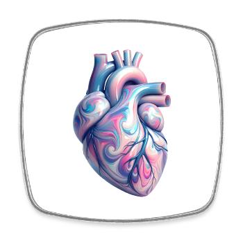 Stylized Human Heart - Square fridge magnet - white - Front