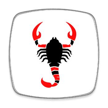 scorpion - Magnet carré - blanc - Devant