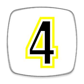 4 Number College - Square fridge magnet - white - Front