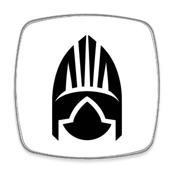 Viking Helmet Warrior - Square fridge magnet - white - Front