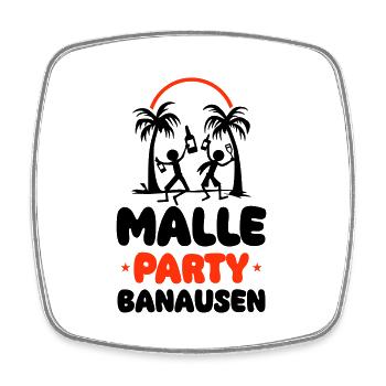 Malle Party Banausen Mallorca - Magnet carré - blanc - Devant