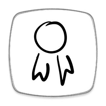 Square Badge / Order Template. Scrawl. - Square fridge magnet - white - Front