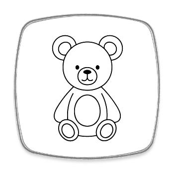 Teddy Bear - Square fridge magnet - white - Front