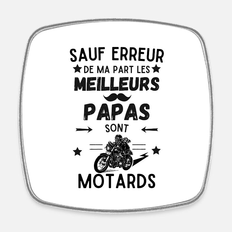 BIKER DAD - Square fridge magnet - white