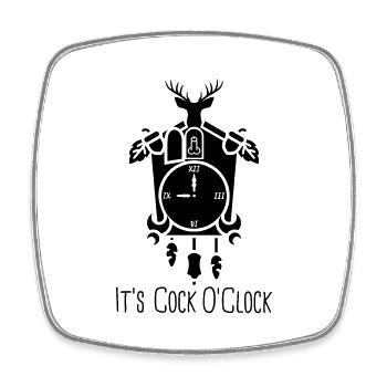 It's Cock O'Clock - Viereckiger Kühlschrankmagnet - Weiß - Vorne
