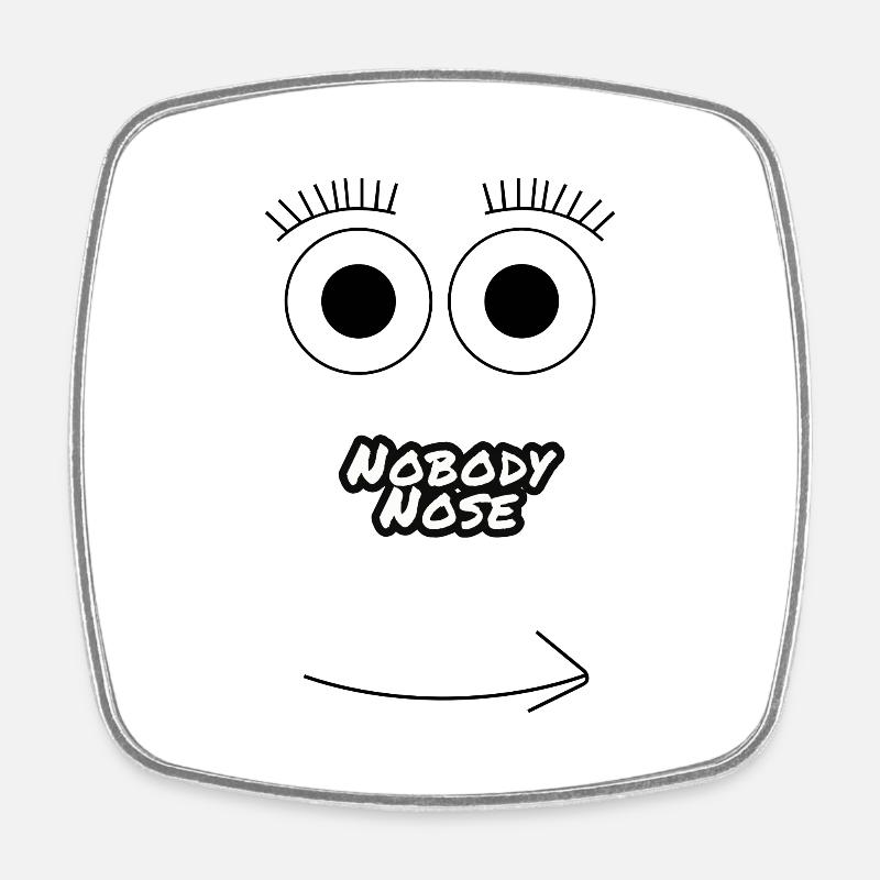 Laughing face - Square fridge magnet - white