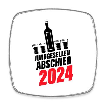 Junggesellen Abschied 2024 - Viereckiger Kühlschrankmagnet - Weiß - Vorne