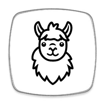 Alpaka-Lama - Viereckiger Kühlschrankmagnet - Weiß - Vorne