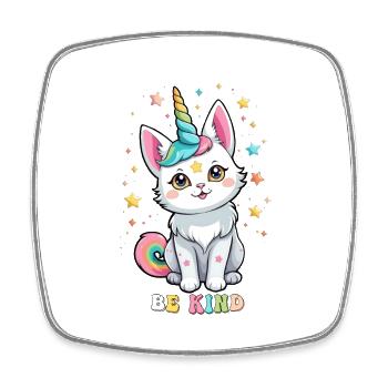 Akzeptieren Sie Respekt & Unterstützung Purride Cat Shirt - Viereckiger Kühlschrankmagnet - Weiß - Vorne