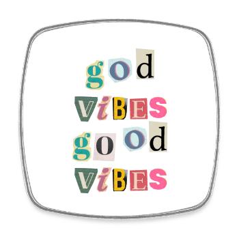 "God Vibes T-Shirt - Positive gifts Designs” - Square fridge magnet - white - Front