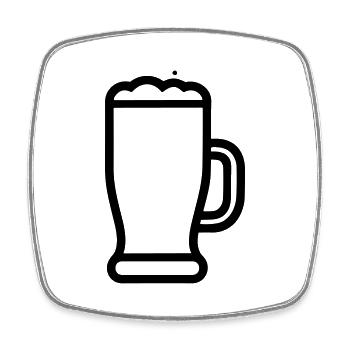 Beer - Square fridge magnet - white - Front