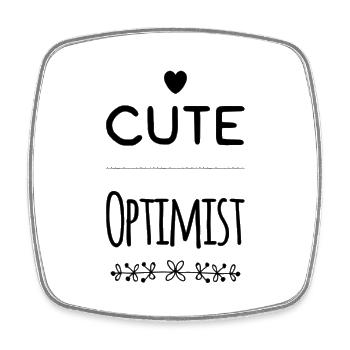 Babysprüche - cute optimist - Viereckiger Kühlschrankmagnet - Weiß - Vorne