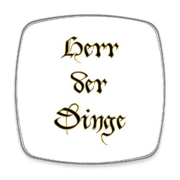 Herr der Dinge gold - Viereckiger Kühlschrankmagnet - Weiß - Vorne