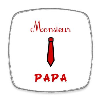 DAD. FATHER'S DAY. HAPPY FATHER'S DAY. HAPPY BIRTHDAY. - Square fridge magnet - white - Front