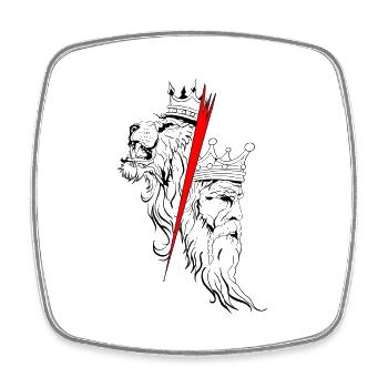 King and Lion - Square fridge magnet - white - Front