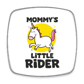 petit cavalier de maman cavalier chevaux bébé - Magnet carré - blanc - Devant