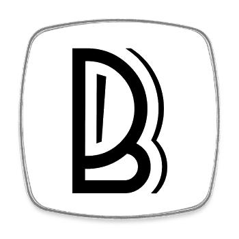 Buchstabe B - Viereckiger Kühlschrankmagnet - Weiß - Vorne