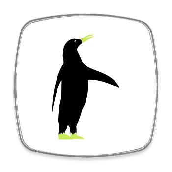 pinguin - Viereckiger Kühlschrankmagnet - Weiß - Vorne