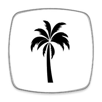 Palme - Viereckiger Kühlschrankmagnet - Weiß - Vorne