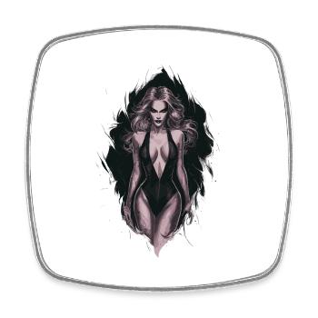 Geheimnisvolle gotische Kunst Frau für Gothik - Viereckiger Kühlschrankmagnet - Weiß - Vorne