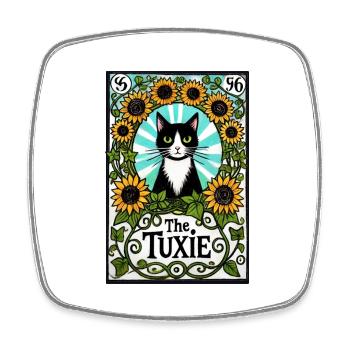 Der Tuxie - Viereckiger Kühlschrankmagnet - Weiß - Vorne