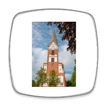 St. Jürgen's Church (St. Jürgen Kirche) Flensburg - Square fridge magnet - white - Front