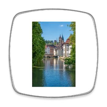 Stadtbild von Esslingen am Neckar von der Agnesbrücke aus - Viereckiger Kühlschrankmagnet - Weiß - Vorne