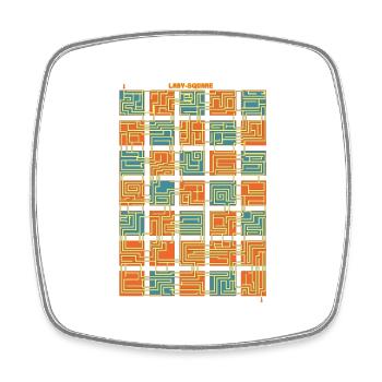 Laby-Quadrat - Viereckiger Kühlschrankmagnet - Weiß - Vorne