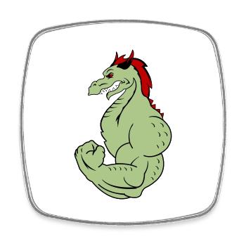 strong dragon 02 - Viereckiger Kühlschrankmagnet - Weiß - Vorne