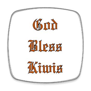 GodBlessKiwis - Viereckiger Kühlschrankmagnet - Weiß - Vorne