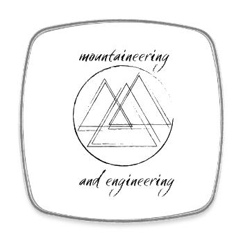Mountains / Mountaineering and Engineering - Square fridge magnet - white - Front