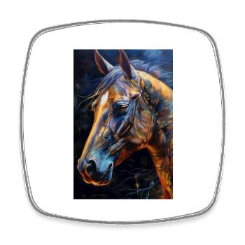 Ein Portrait von einem Pferd 1 - Viereckiger Kühlschrankmagnet - Weiß - Vorne