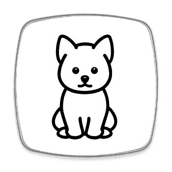 Hund - Viereckiger Kühlschrankmagnet - Weiß - Vorne