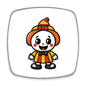 Halloween Clown Comic - Square fridge magnet - white - Front