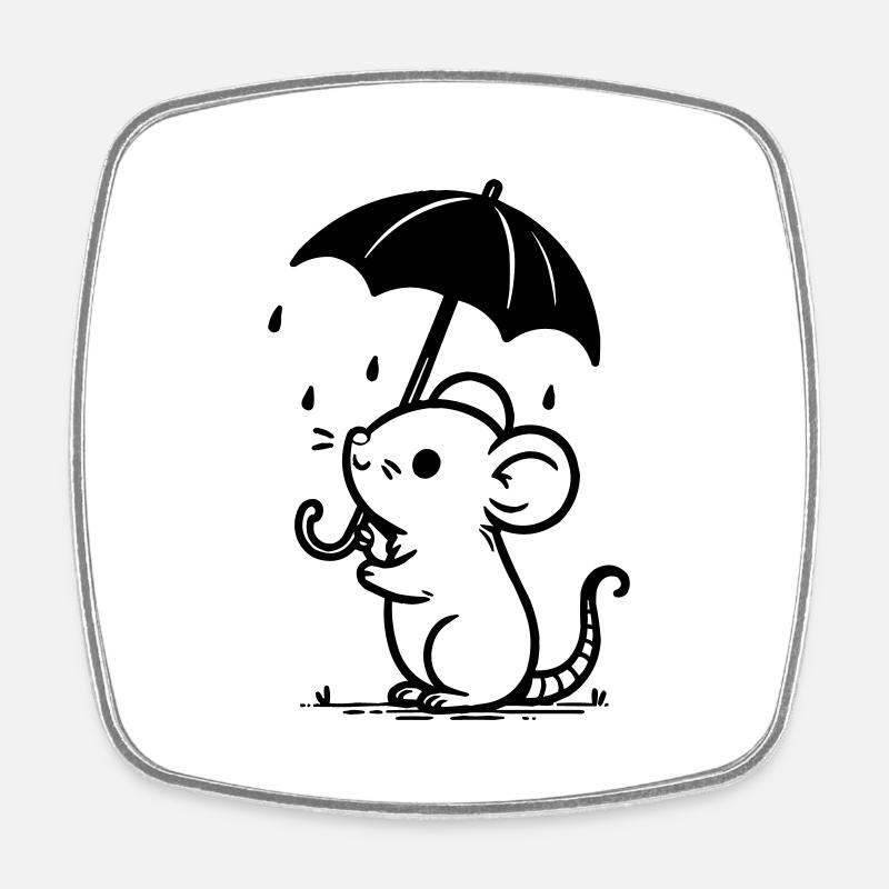 Mouse - Square fridge magnet - white