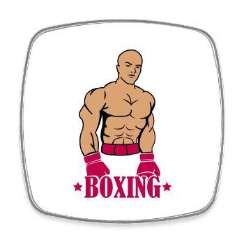 Boxeur de boxe - Magnet carré - blanc - Devant