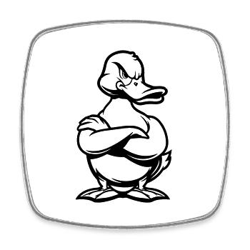 Bande dessinée Duck Duck - Magnet carré - blanc - Devant