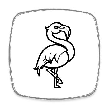 Bande dessinée Flamingo - Magnet carré - blanc - Devant