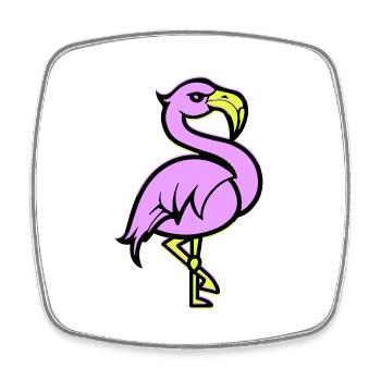 Flamingo Comic - Square fridge magnet - white - Front
