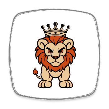 Couronne de Lion Comique - Magnet carré - blanc - Devant