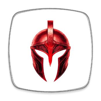 Spartaner Helm Symbol Rot Gladiator - Viereckiger Kühlschrankmagnet - Weiß - Vorne
