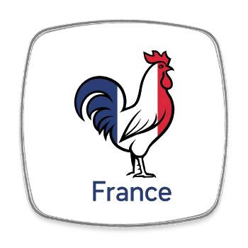 Auf nach Frankreich | Französischer Fan!! - Viereckiger Kühlschrankmagnet - Weiß - Vorne