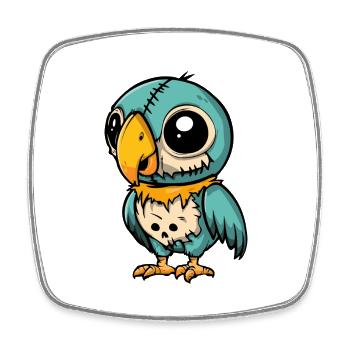 Papagai Halloween Lustig Zombie - Viereckiger Kühlschrankmagnet - Weiß - Vorne