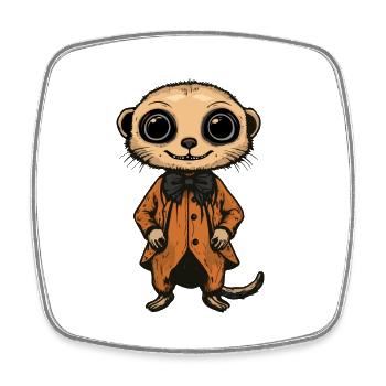 Erdmännchen Halloween Lustig Zombie - Viereckiger Kühlschrankmagnet - Weiß - Vorne
